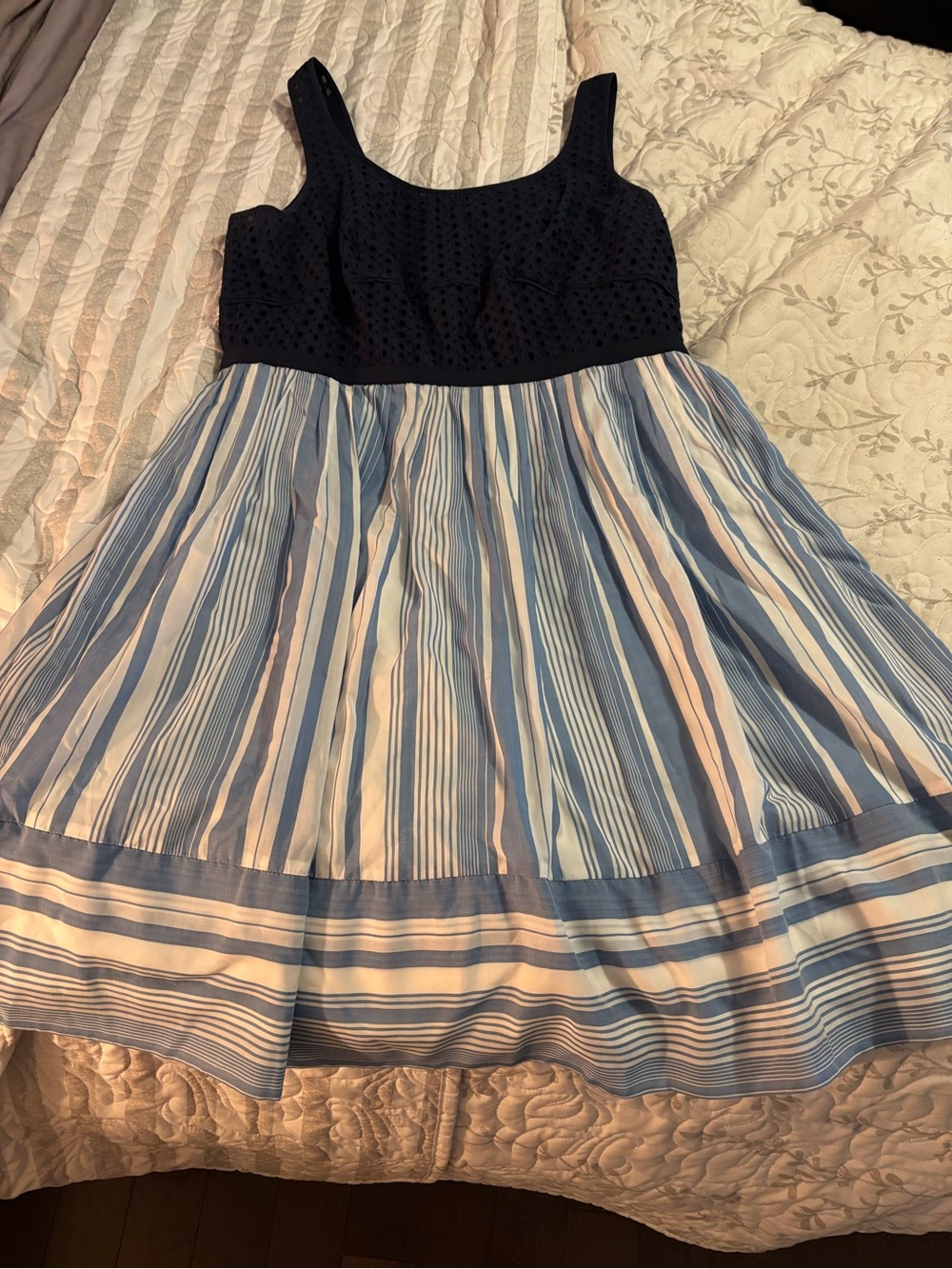 Blue & White Striped Sleeveless Sundress | Women’s Dress